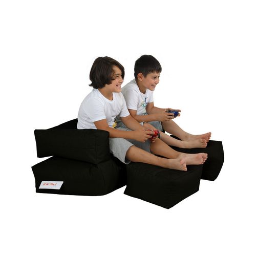 Atelier Del Sofa Vreća za sjedenje, Kids Double Seat Pouf - Black slika 4