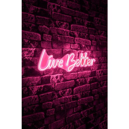 Wallity Zidna LED dekoracija, Live Better - Pink slika 3