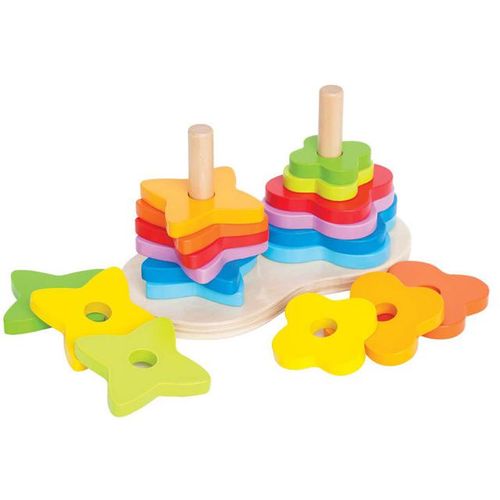 Hape Drvena didaktička igračka Sorter Double Rainbow Stacker E0406A  slika 1