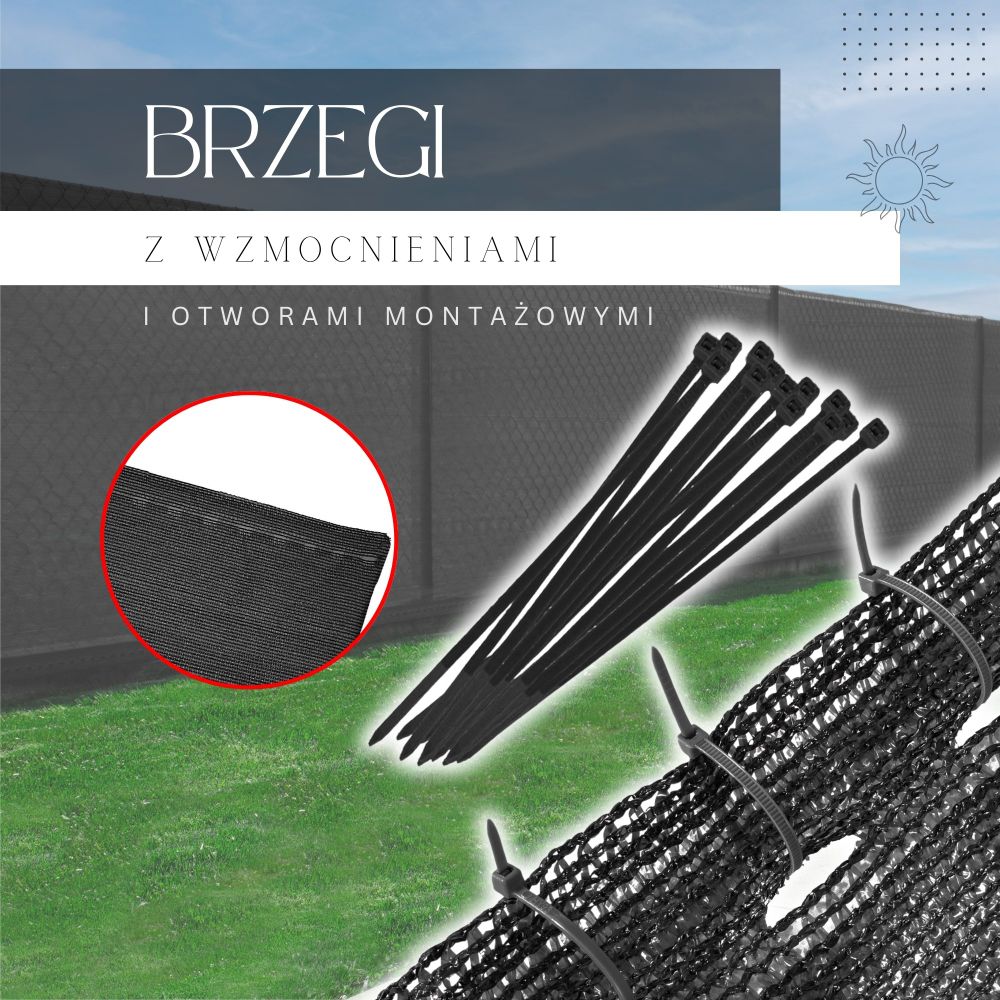 Crna mreža za sjenu 140 GSM 1,5 × 25 m (100 traka) slika 4