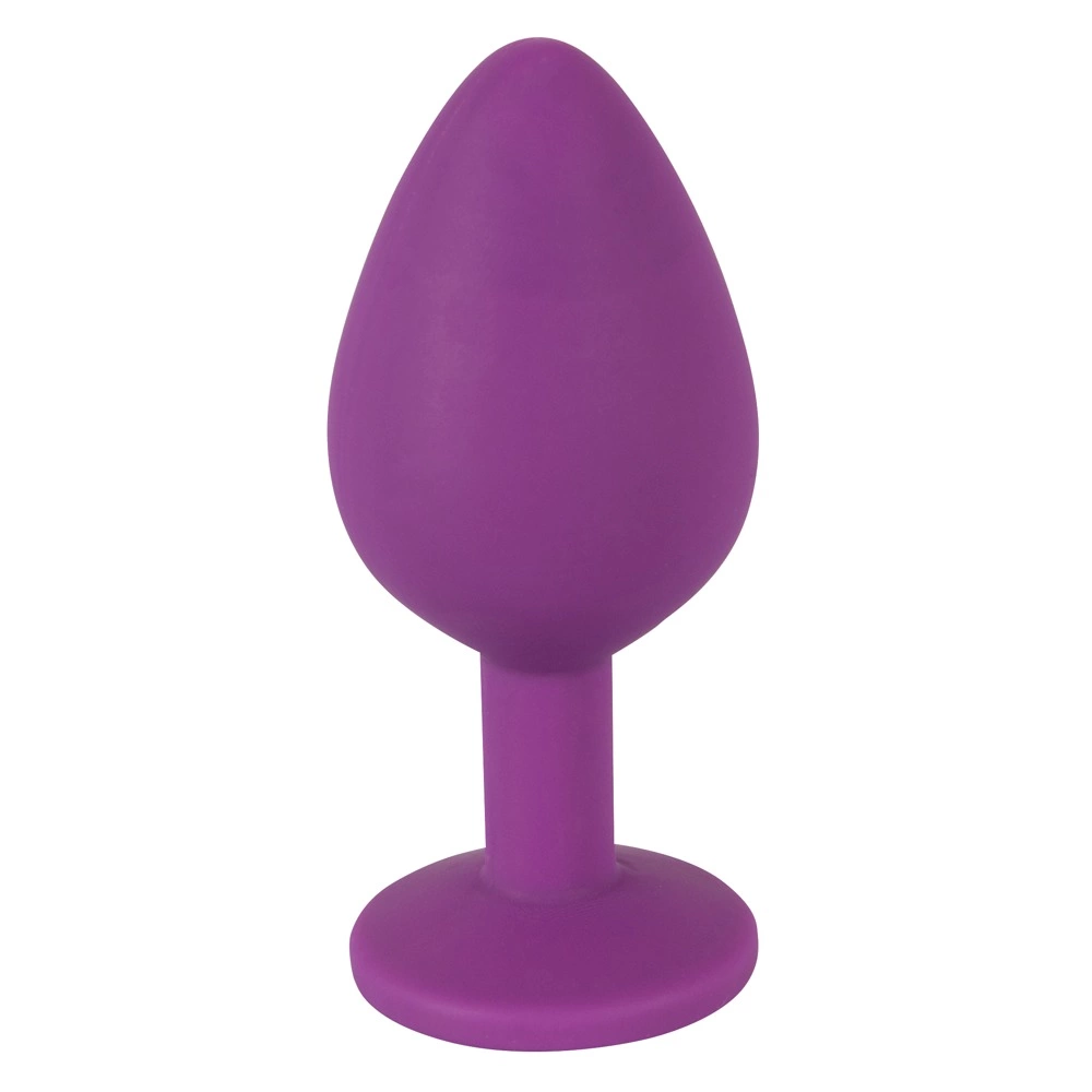 Analni čep Colorful Joy konusni ljubičasti s kristalima 8 cm slika 3