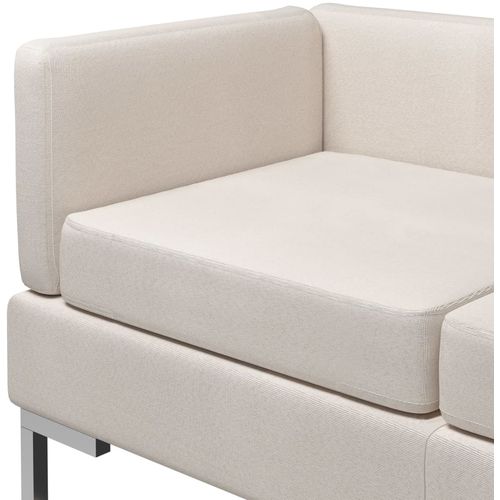 3-dijelni set sofa od tkanine krem slika 16