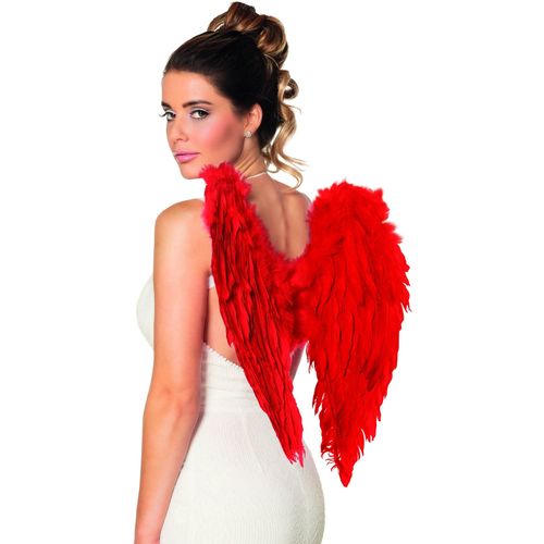 Krila za anđela pernata crvena 50*50 cm slika 1
