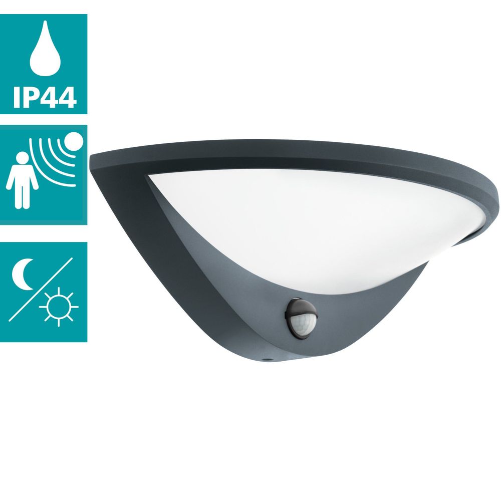 Eglo Belcreda Vanjska Zidna Lampa sa LED Osvjetljenjem, 9,3W, 1050lm, 3000K, Lijevani Aluminij/Crna slika 3