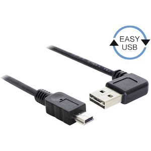 Delock USB kabel USB 2.0 USB-A utikač, USB-Mini-B utikač 1.00 m crna pozlaćeni kontakti, UL certificiran 83378