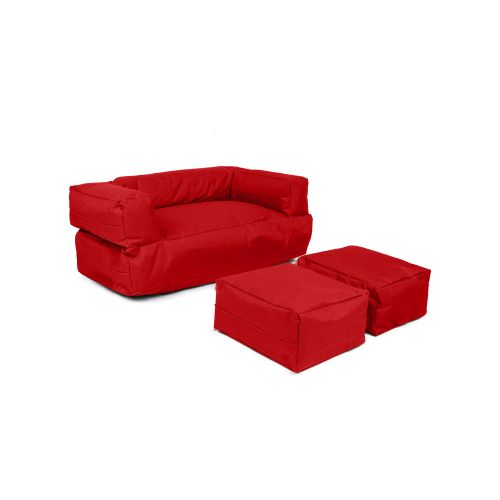 Atelier Del Sofa Vreća za sjedenje, Kids Double Seat Pouf - Red slika 9