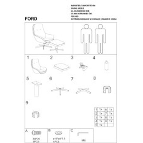 Fotelja FORD - Baršunasta tkanina slika 4