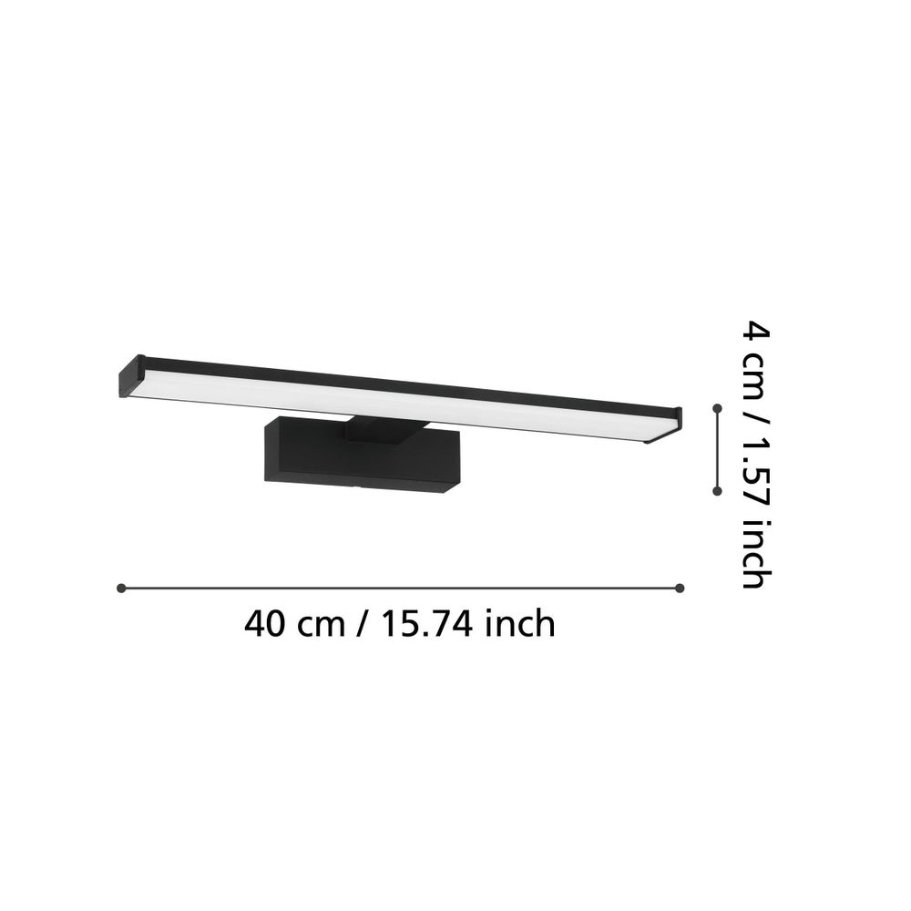 Eglo Pandella 1 zidna/1, led, 7,4w, 900lm, d 400, ip44, crna/bijela/aluminij  slika 4