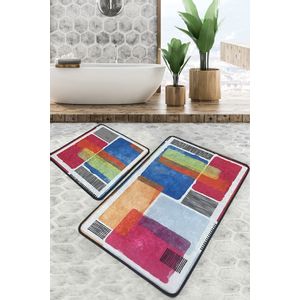 Milora - 16 Multicolor Bathmat Set (2 Pieces)