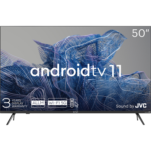 TV Kivi 50'', UHD, Android TV 11, Black, 3840x2160, 60 Hz, Sound by JVC, 2x12W, 70 kWh/1000h , BT5.1, HDMI ports 4, 24 months slika 1