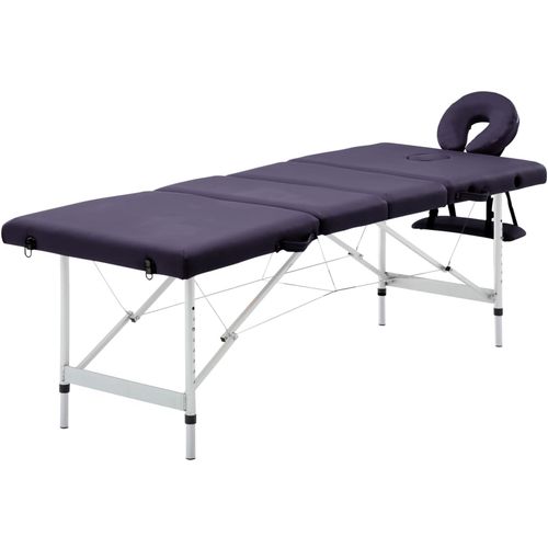 Sklopivi masažni stol s 4 zone aluminijski ljubičasti slika 38