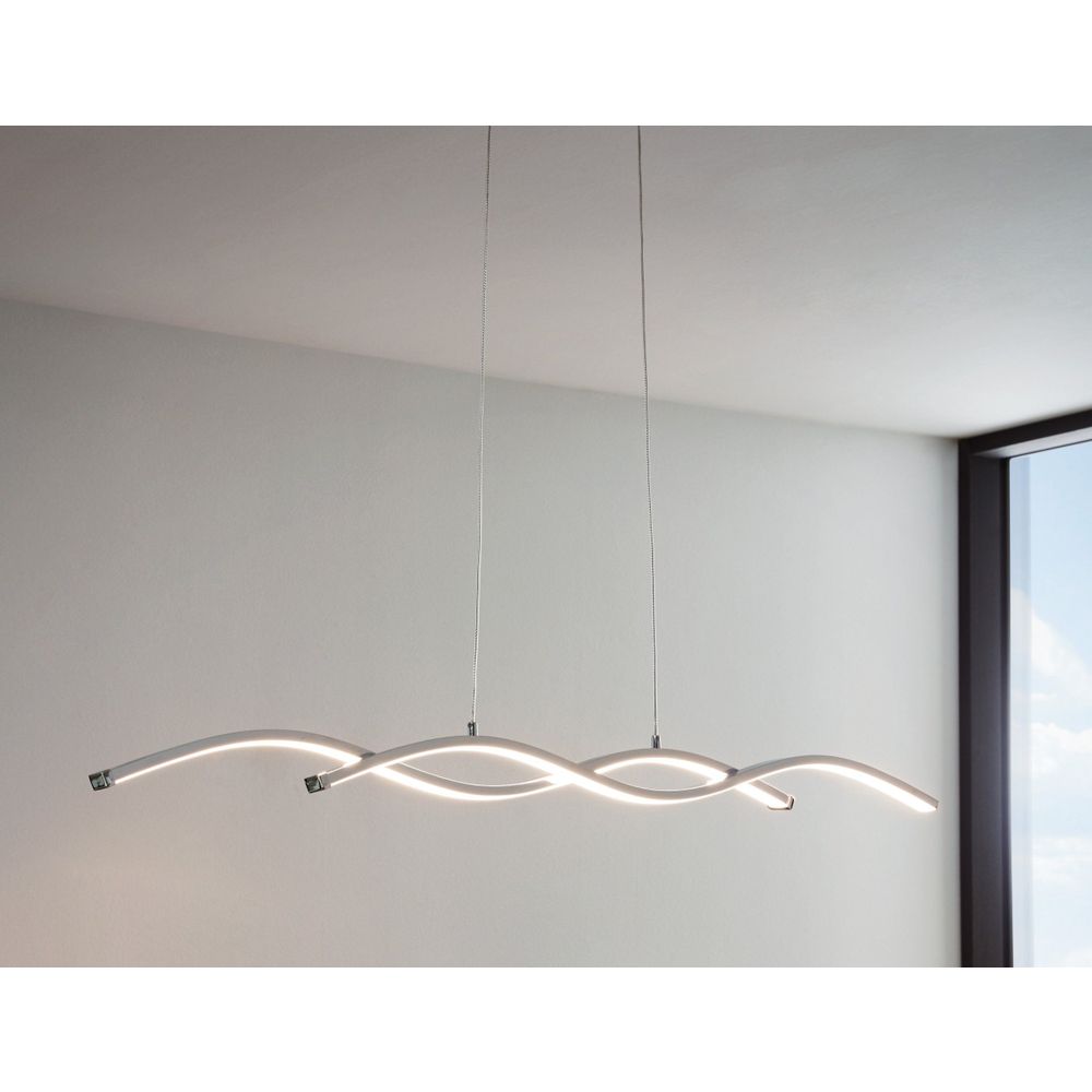 Eglo Lasana 2 Visilica sa LED Osvjetljenjem - 2x14W, D 1200mm, Aluminij/Krom-Bijela slika 7