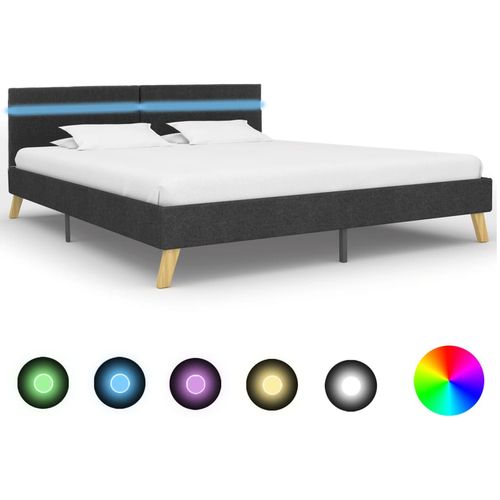 Okvir za krevet od tkanine LED tamnosivi 180x200 cm slika 3
