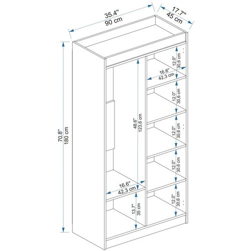 Akser - Atlantic Pine, Anthracite Atlantic Pine
Anthracite Wardrobe slika 6