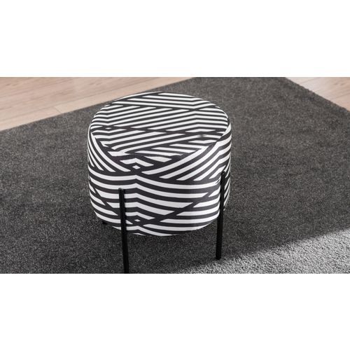 Atelier Del Sofa Tabure, Crno Bijela, Flow - Black, White slika 3