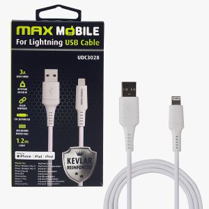 MaxMobile data kabel I-PHONE LIGHTNING-TYPE C MFI Apple KEVLAR QC 3A 1,2m white