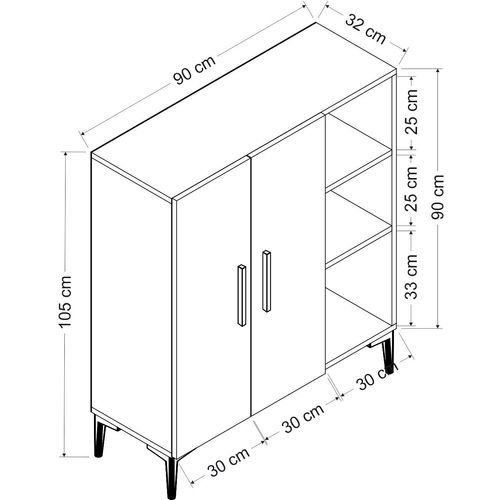 Viva - Sapphire, White Sapphire
White Multi Purpose Cabinet slika 6