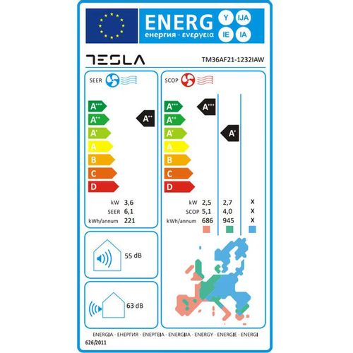 Tesla AC klima uređaj TM36AF21-1232IAW slika 5