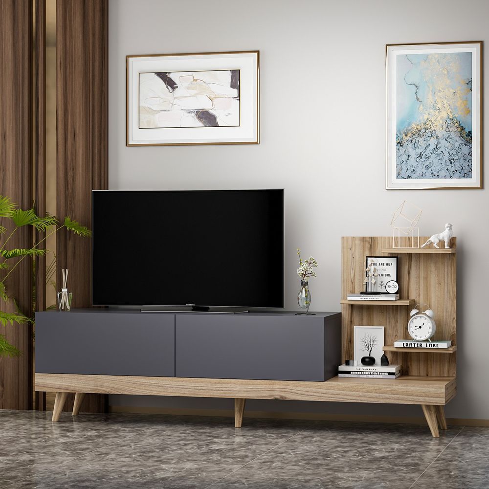 Dizajn Anthracite Ormar za TV od Oraha slika 3