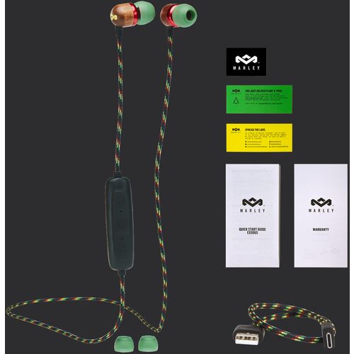 House of Marley In-ear slušalice Smile Jamaica Wireless 2, Rasta slika 8