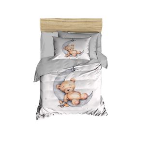 Set Posteljine za Bebe PH191 u Sivim, Bijelim i Smeđim Tonovima