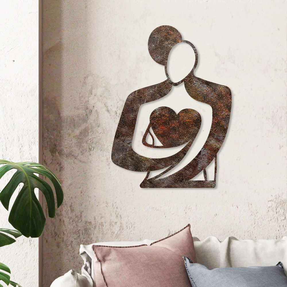 Decorative metal wall accessory Rusty Hug, colour: antiquation slika 2