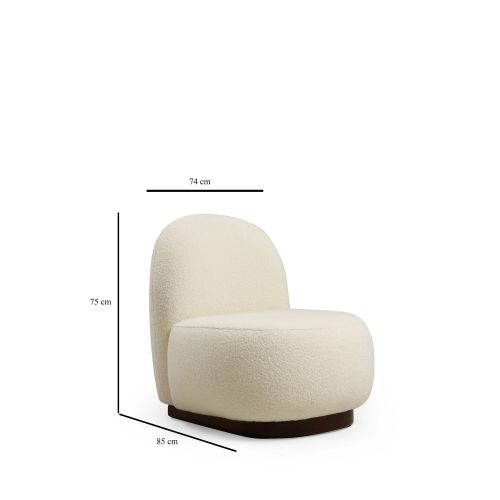 Atelier Del Sofa Tina - Fotelja Bouclet White slika 5