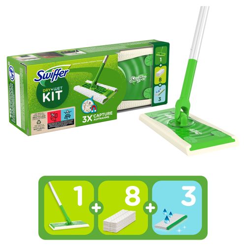 SWIFFER Sweeper osnovni set za čišćenje podova , 1 drška, 8 suvih krpa i 3 vlažne maramice  slika 4