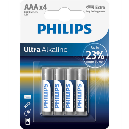 PHILIPS Ultra Alkaline AAA baterije, 4 komada (LR03) slika 1