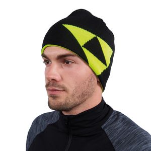 KAPA FISCHER LOGO-REVERSIBLE BEANIE BLACK NEONYELLOW - Univerzalna veličina