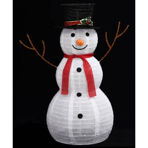 Ukrasni božićni snjegović s LED svjetlom luksuzna tkanina 90 cm slika 5