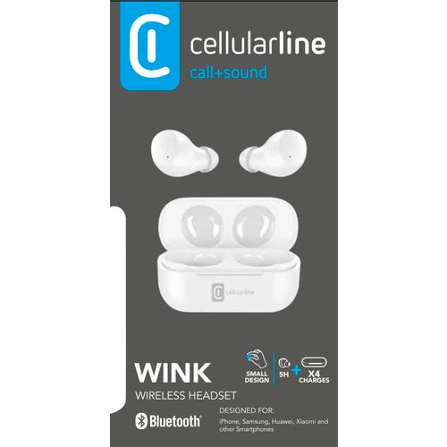 Cellularline slušalice BT TWS Wink white slika 2