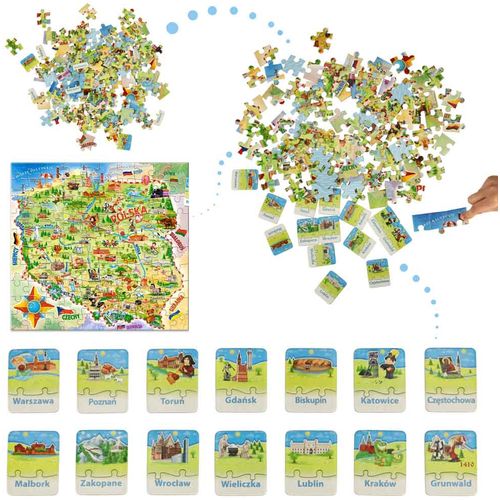 Castorland puzzle karta Poljske slika 5