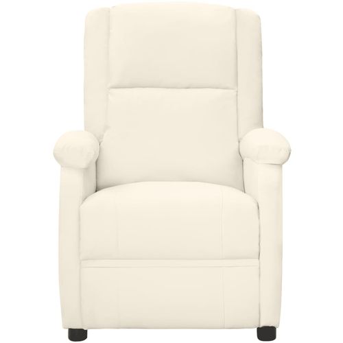 Masažna fotelja od umjetne kože krem bijela slika 66