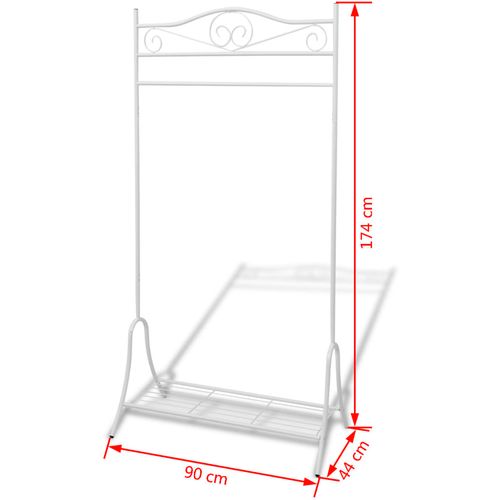 Stalak za odjeću bijeli metalni slika 27