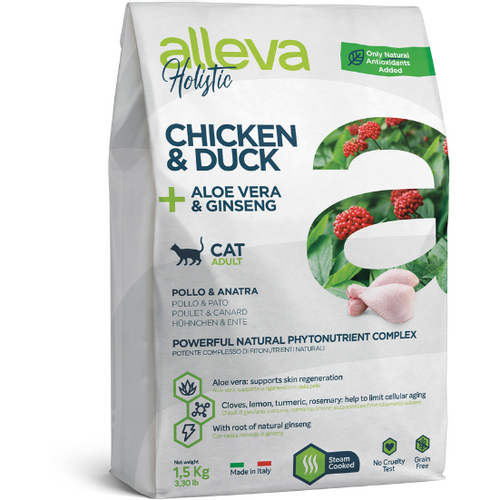 Alleva Holistic Adult Cat Chicken &amp; Duck + Aloe Vera &amp; Ginseng 1.5 kg slika 2