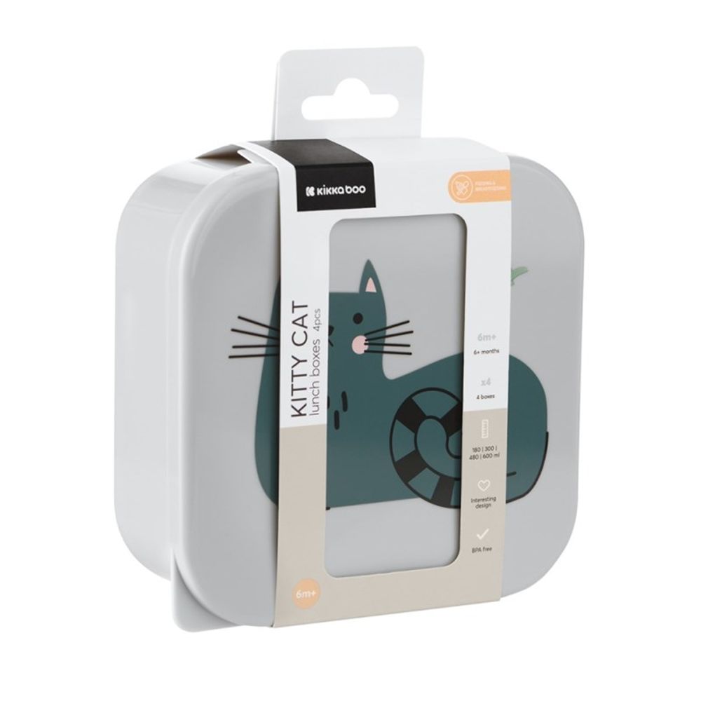 Kikka Boo Zdjelice sa poklopcem Kitty Cat 4 kom, Grey slika 7