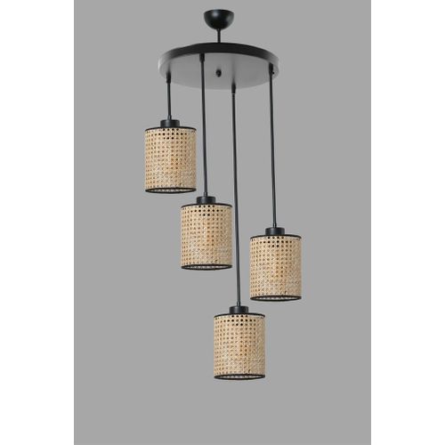 April 4 Lü Tepsili Rattan Sarkıt Rattan Chandelier slika 3