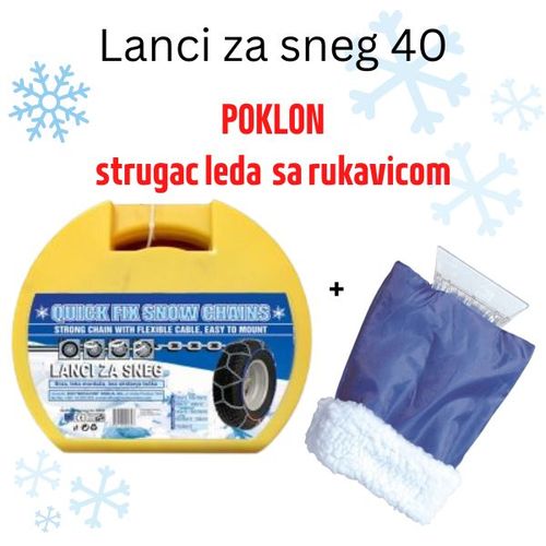 Lanci za sneg 40 poklon Strugač leda sa rukavicom slika 1