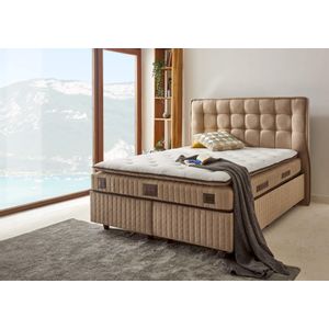 Woody Fashion Madrac, Bijela boja Smeđa, Majesty 160x200 cm Double Size Padded Luxury Soft Mattress