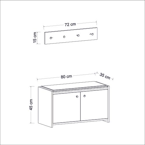 Woody Fashion Ormar za cipele, Zen - White slika 10