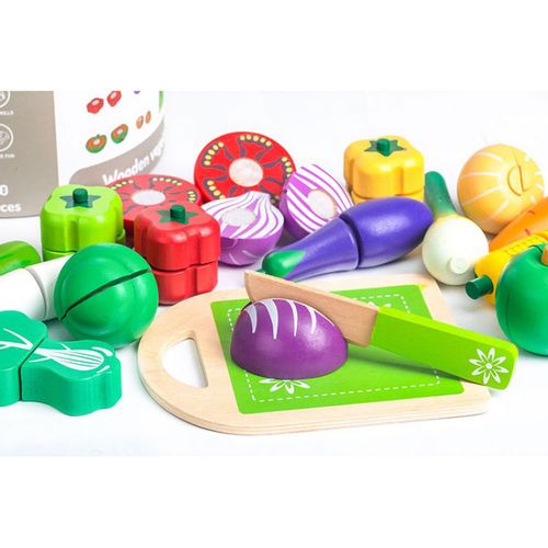 Eco Toys Set Od 20 Delova Drveno Povrće slika 3