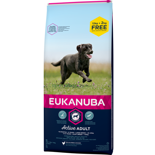 Eukanuba Adult Large breed 12 kg + 2 kg GRATIS slika 1