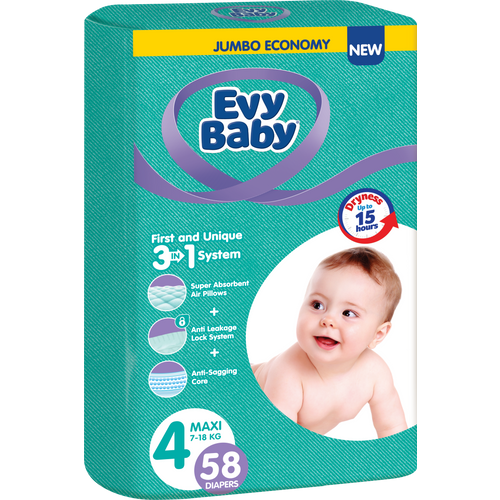 Evy Baby jednokratne pelene 3 u 1 sistem Jumbo slika 3
