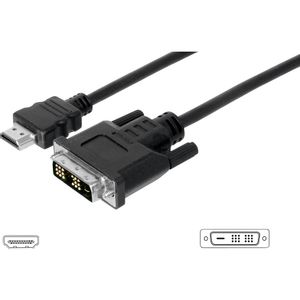 Digitus HDMI / DVI adapterski kabel HDMI A utikač, DVI-D 18+1-polni utikač 3.00 m crna AK-330300-030-S mogućnost vijčanog spajanja HDMI kabel