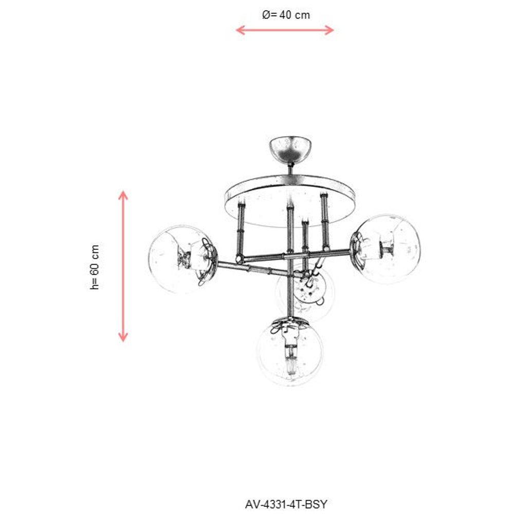 Luster AV-4331-4T-BSY u Crno-Zlatnoj Boji slika 4