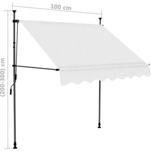 Tenda na ručno uvlačenje s LED svjetlima 100 cm krem slika 30