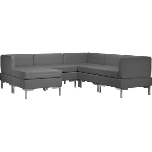 6-dijelni set sofa od tkanine tamnosivi slika 4