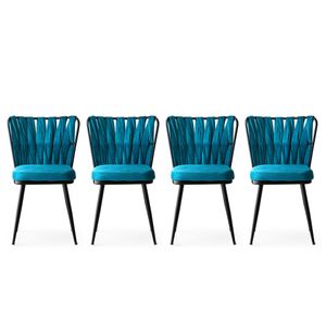 Hanah Home KuÅŸaklÄ± - 228 V4  Black
Blue Chair Set (4 Pieces)