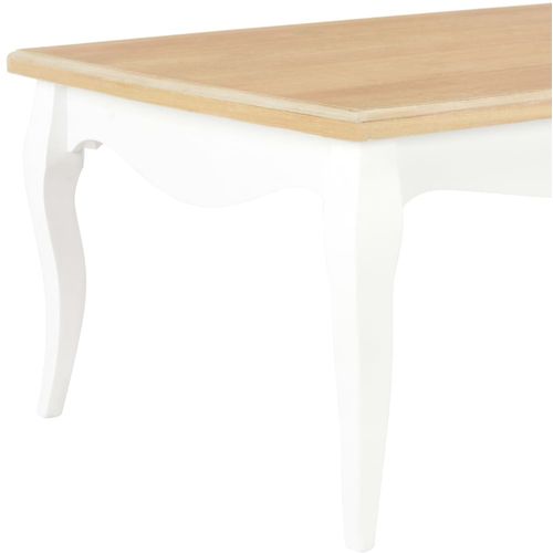 280001 Coffee Table White and Brown 110x60x40 cm Solid Pine Wood slika 20